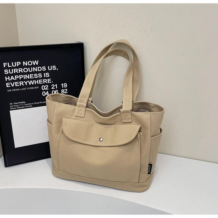 New Large-capacity Canvas Bag Women's Simple Versatile Tote Bag Literary Cloth Bag Commuter Shoulder Bag