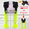 2pcs Quality Braids For Motorcycle Helmet Ponytail Sucker Braids Wig For Woman Helmet Decor Ears Twist Accessories 164 Colors