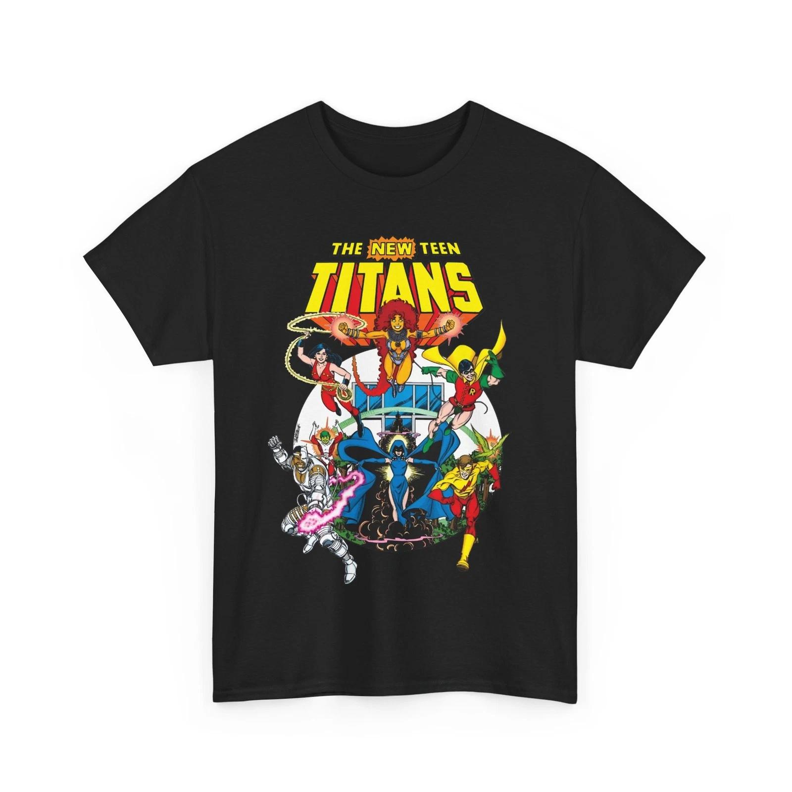 New Teen Titans T-Shirt - George Perez Art - DC Comics - Cyborg, Raven, Starfire L