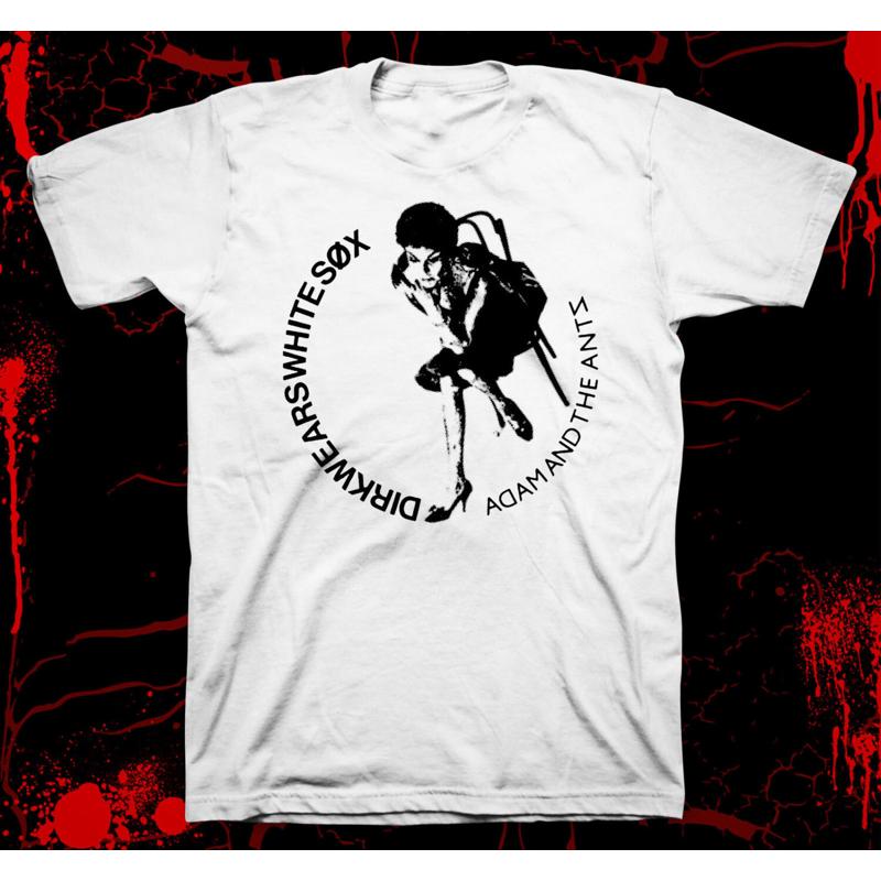 Adam and the Ants Dirk носит белые носки Перепечатка Черная мужская футболка S 2XL S разноцветный