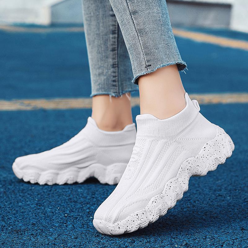 

Fashion Sneakers Shoes Men New Socks Shoes Platform Lightweight Sneaker Large Size Summer Cover Mesh Training Couple Running Women 46 белый