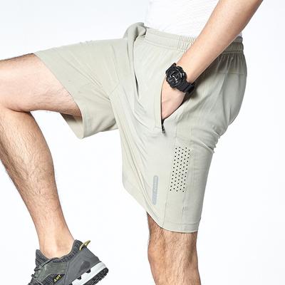 Men's Sports Beach Shorts, Summer Ice Silk Breathable Quick Drying Running Casual Five Quarter Shorts