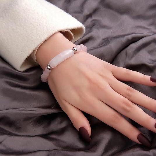 8mm Retro Fashion Natural Stone Bead Bracelet, Elastic Bracelet