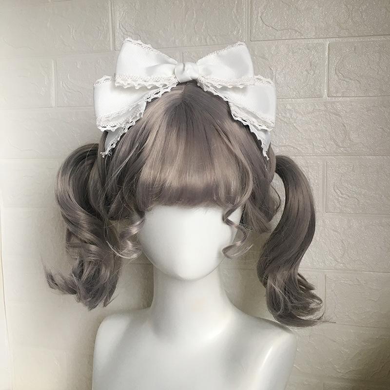 Neues großes Schleifen-Kopfstück Lolita-Haarband Puppen-Schleifen-Haarnadel Maid Handgemacht Cosplay Japanischer Anime Japanische Haarspangen Accessoire