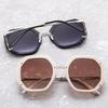 Stylish Studded Large Frame Polygon Sunglasses for Women - Trendy European American Street Style