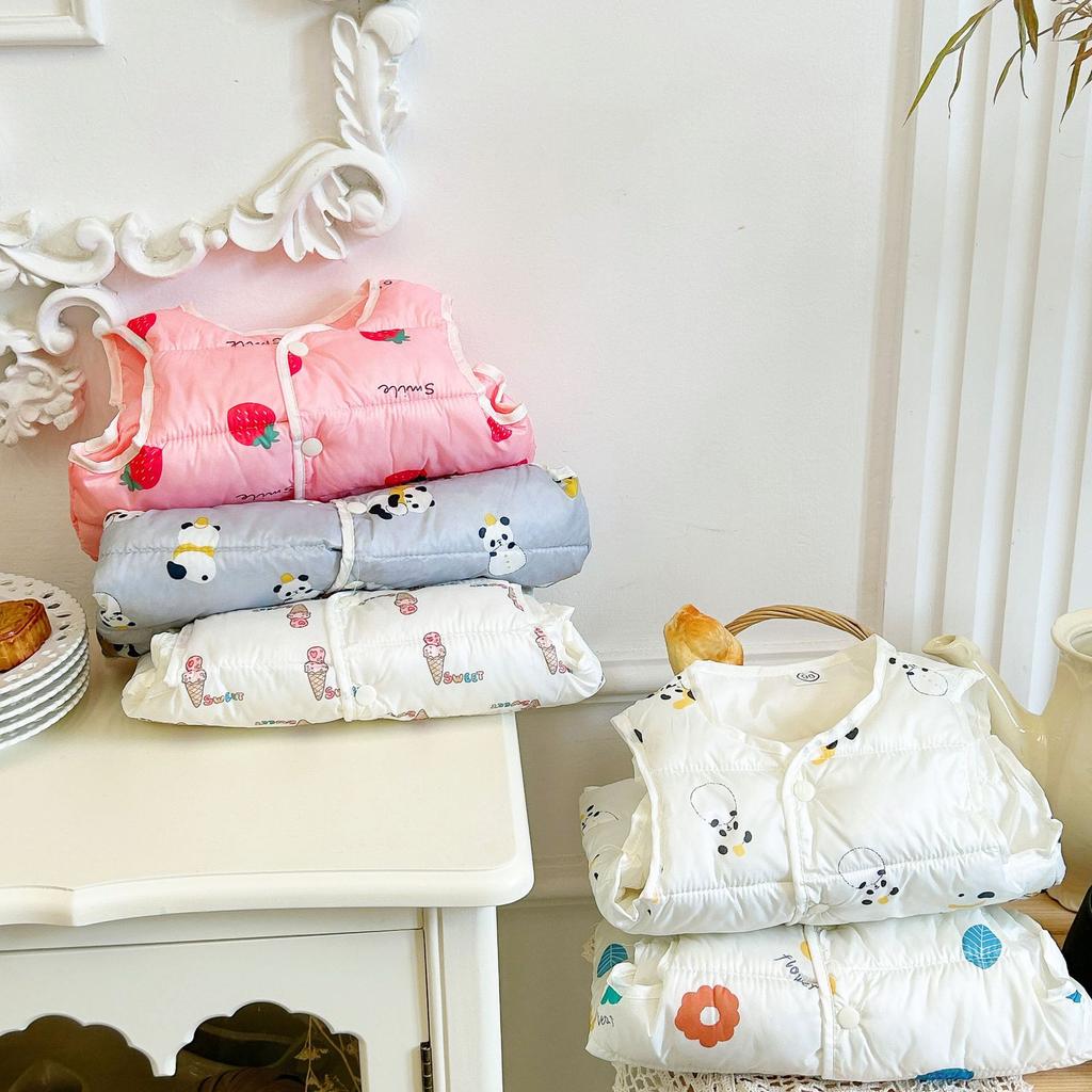 Baby Autumn and Winter Quilted Vest Jacket for Boys and Girls Sleeveless Coats for 1 2 3 4 5 6 Years Children Clothes