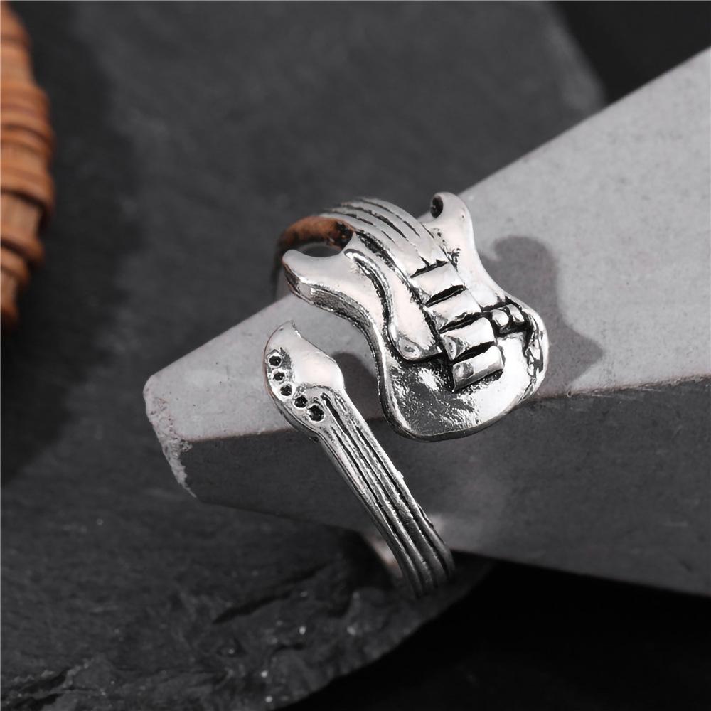 

Индивидуальный тренд, рок-музыка, гитара, мужские и женские кольца для пар, панк, хип-хоп, очаровательные ювелирные изделия из сплава, регулируемые