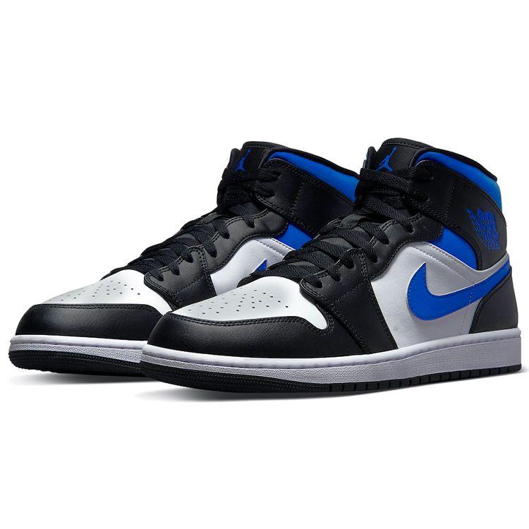 Air Jordan 1 Mid Racer Blue Men Sneakers White Black 554724-140