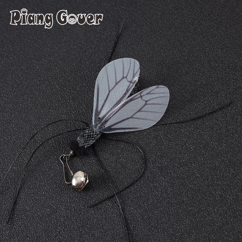 5pcs Artificial Mosquitoes Insect Shape Cat Teasing Stick Replacement Head Pet Toys