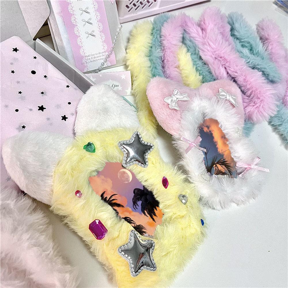 1M Plush Twisting Rod Decor DIY Card Holder Handmade Material Gift Decoration Sweet Cute Plush Star Card Cover Accessories