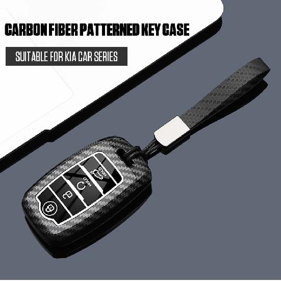3 4 Buttons Carbon Style ABS Car Key Case Cover Fob for KIA Sportage Cerato Optima K2 K3 K4 K5 RIO Picanto Soul Sorento Sedona
