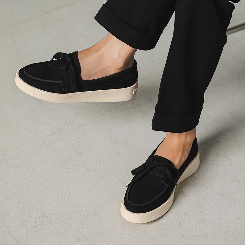 Fashion Trend Men's Shoes Retro Loafers Slip On Flats New Trend Spring Autumn Platform Suede Shoes Soft Sole Driving Shoes for Men