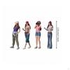 4 Pieces 1:64 Resin Figure Set Small Group StreetStyle Female Figures Miniature Standing for