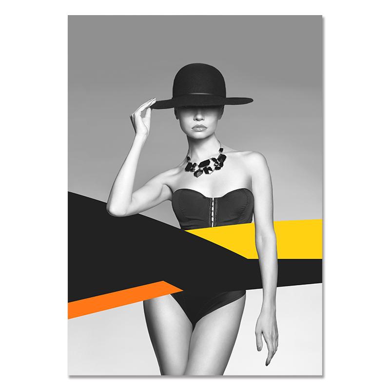 Nowoczesna moda Wall Art kobieta Home Decor czarny abstrakcyjny piękny motyl obraz na płótnie drukuje zdjęcia na plakat do salonu