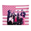 SKZ 2025 Tour Pink American Flag Tapestry SKZ Group Stage Photo Wall Hanging Kpop Merch For Stay Room Decor Flat Print