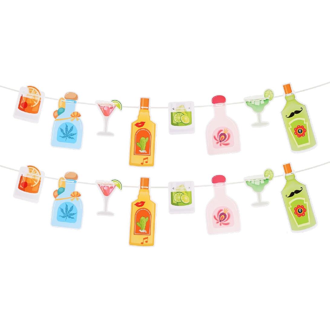 Tequila Birthday Banner, Pre-Strung Tequila Party Decorations Photo Backdrop for Birthday Bachelorette Bar Fiesta Margarita & Cocktail Night Theme