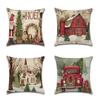 Cartoon Christmas Cushion Cover Digital Printing Pillow Case Xmas Sofa Home Decor