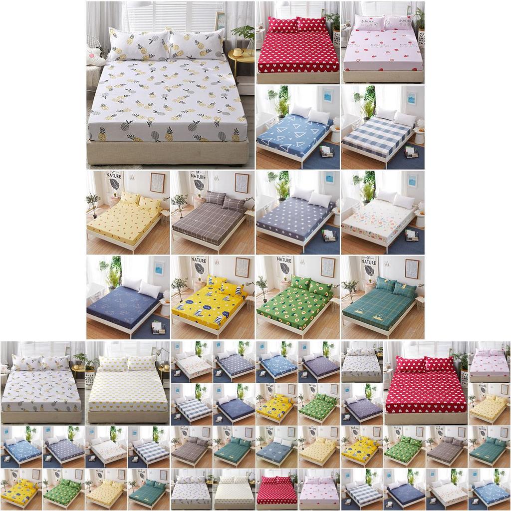 Comfortable Floral Printed Fitted Sheet Bed Cover Without Pillowcase For Your Bedroom