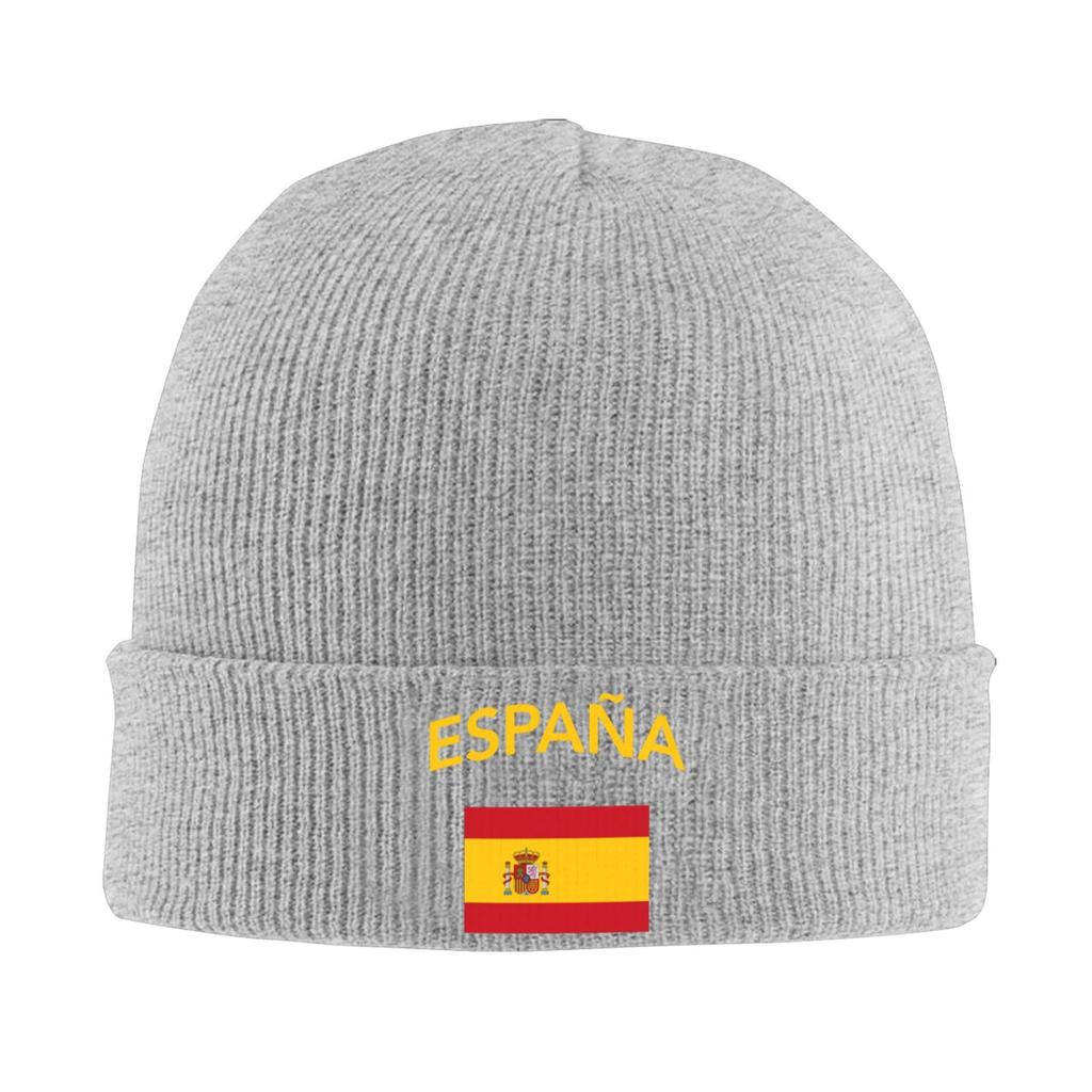 España Flag Knitted Hat For Men Women Knit Hats Winter Beanies Skull Cap Unisex Black Soft Warm Winter Hat Print Beanie Hat