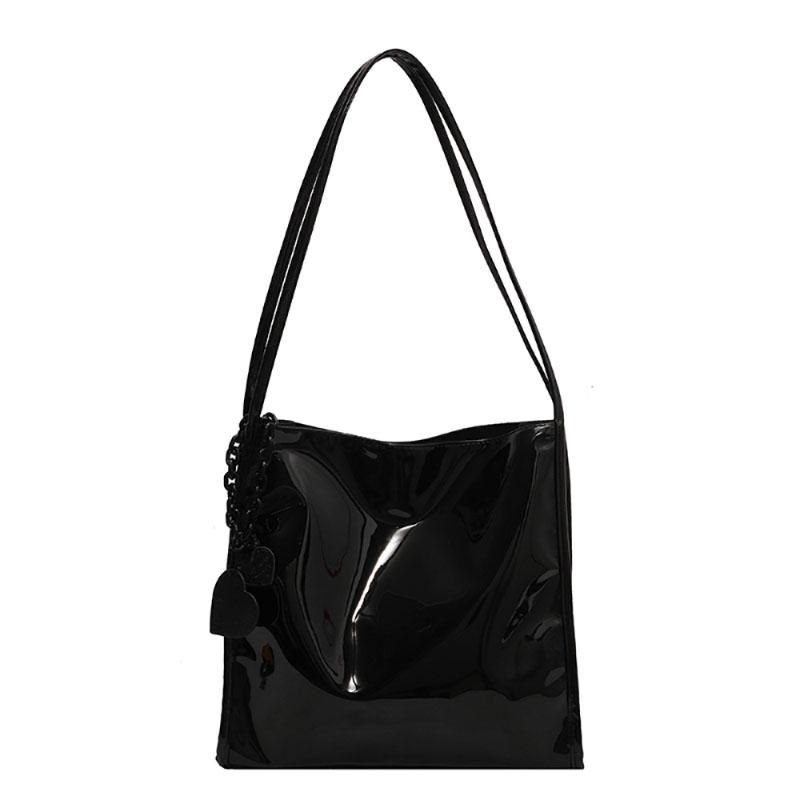 Red Patent Leather Large Capacity Tote Bag Classic Texture Shoulder Underarm Bag Lady Fall Winter New Fashion Commuter Pack
