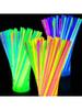 100Pcs Fluorescence Sticks Party Multicolor Glowing Stick Bright Colorful Light Bright Bendable Glow Bracelet Party Supplies