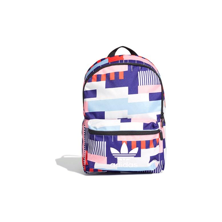Adidas Originals Classic Logo Geometric Print Large Capacity Backpack Men Backpack Colorful ED5897 Multicolor