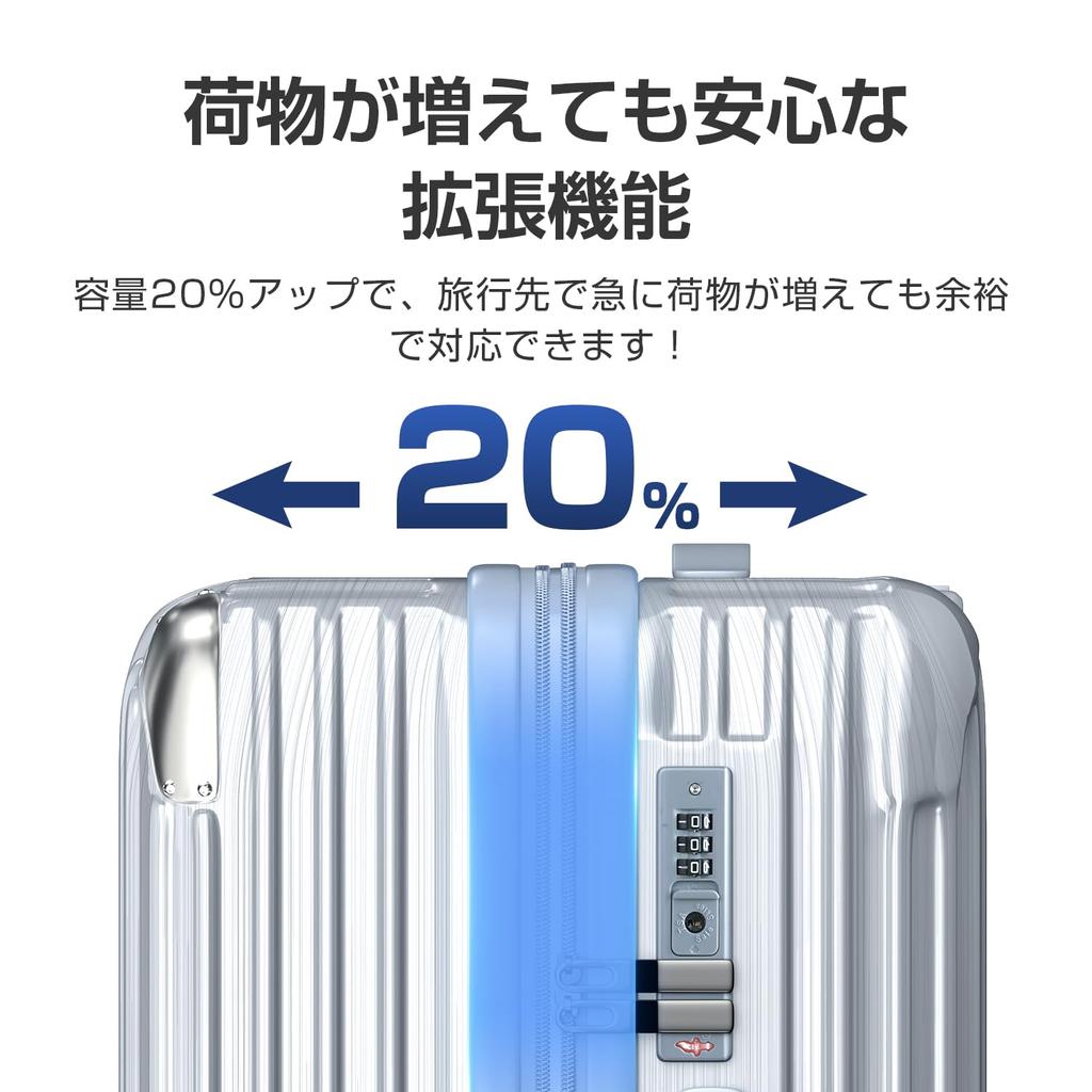 Přenosná taška na kufr Přenosná taška s expanzí Ultra dvojitá kolečka Stupňová rotace Vybavena TSA Business Trip Velikost M [ClioClio] Funkce,