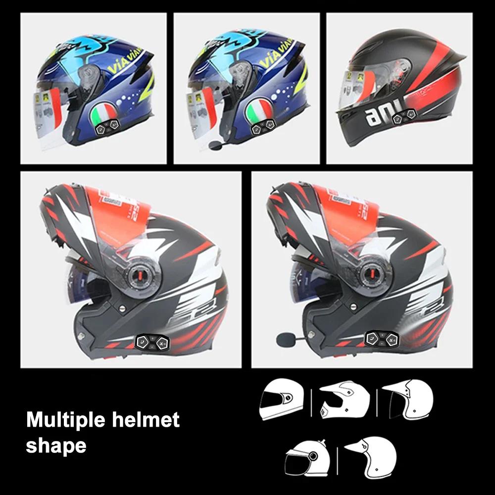 X-11 Motorcycle Helmet Bluetooth Headset with Siri Voice Assistant, 50H Battery Life, IPX6 Waterproof, CVC Noise Reduction, Dual Mic Kit for Full/Half