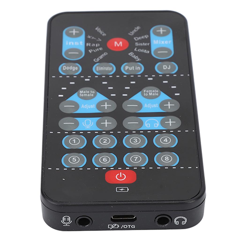 Mini Voice Changer 8 Sound Effects Support Multi Languages ​​Beautification Handheld Sound Card for