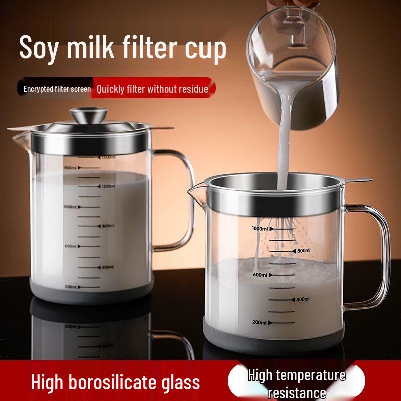 Large Capacity High Borosilicate Glass Oil Pot with Filter Screen - Ideal for Frying and Filtering Chinese Medicine and Soy Milk