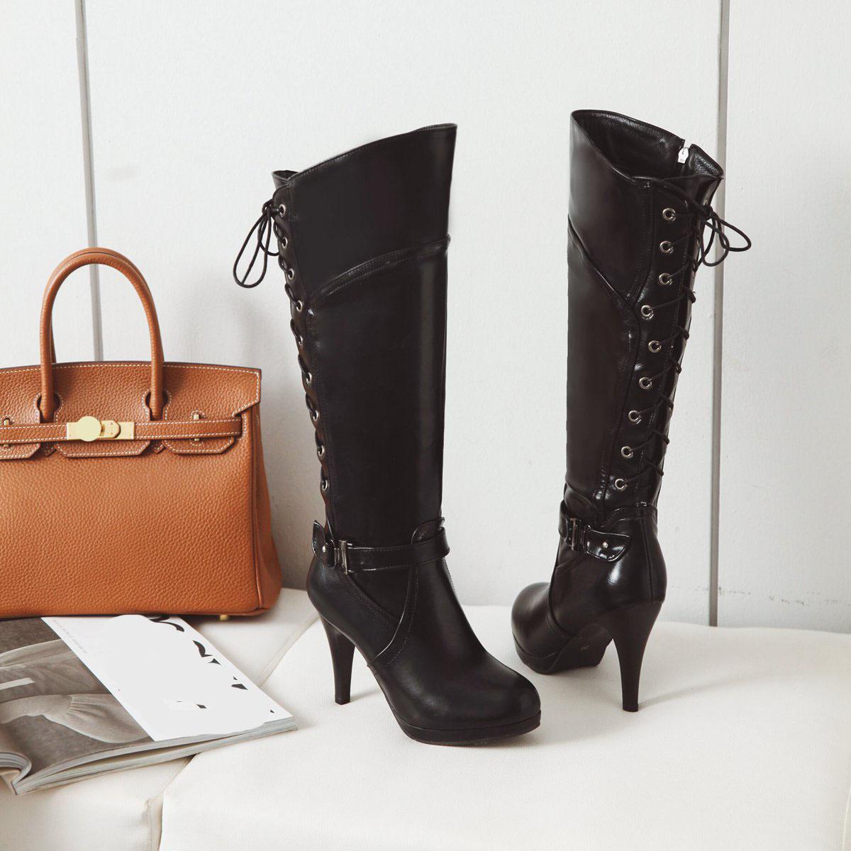 

B/Женские ботинки на высоком каблуке, универсальные однотонные ботинки martin на тонком каблуке, новая зимняя женская обувь большого размера