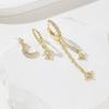 3PCS Exquisite Zircon Hanging Earrings Set For Women Elegant Butterfly Moon Star Drop Dangle Earrings Piercing Jewelry Party Gifts