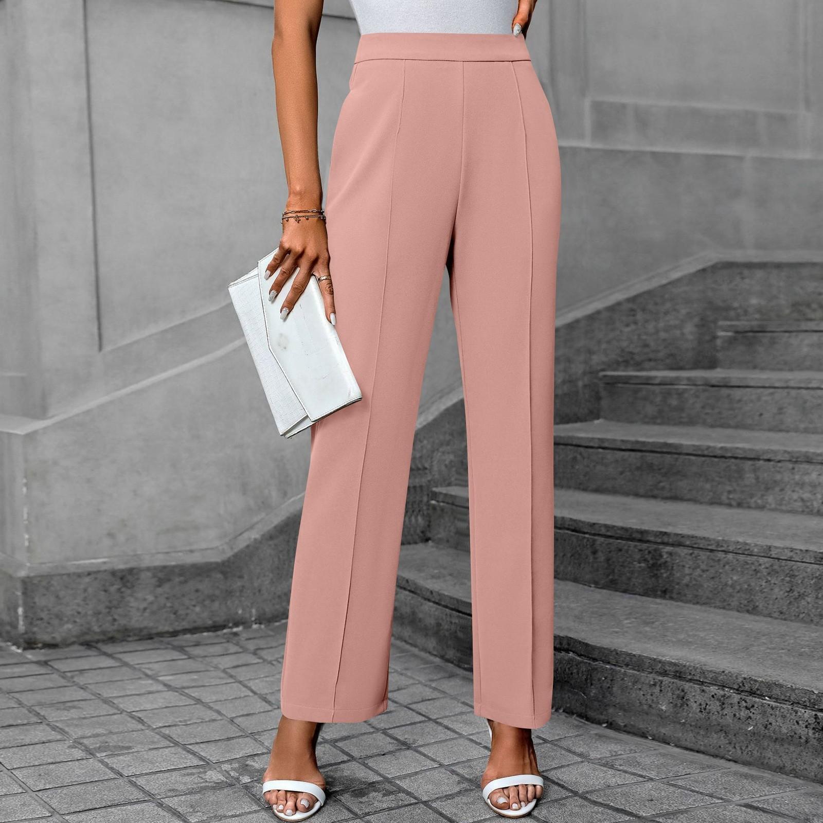 

Women s Straight Pants Fashion Casual Pants Nine Point Harlan Pants XXL рожевий