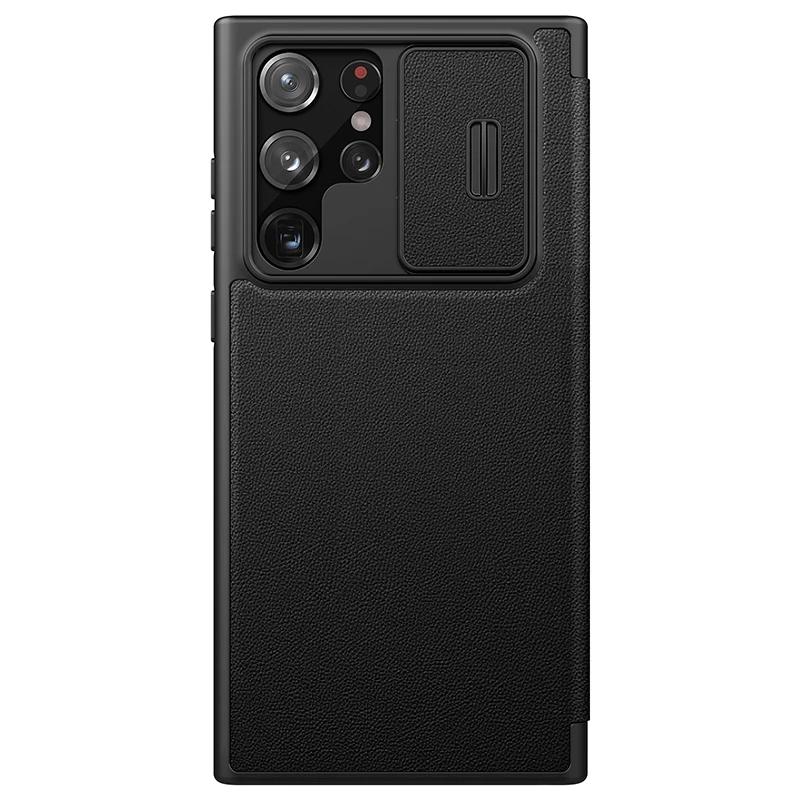 Do etui Samsung Galaxy S23 S22 Ultra Nillkin CamShield Skórzane etui z klapką Etui z przesuwaną osłoną aparatu do Samsung S23 FE S22 Plus 5G Pokrowiec