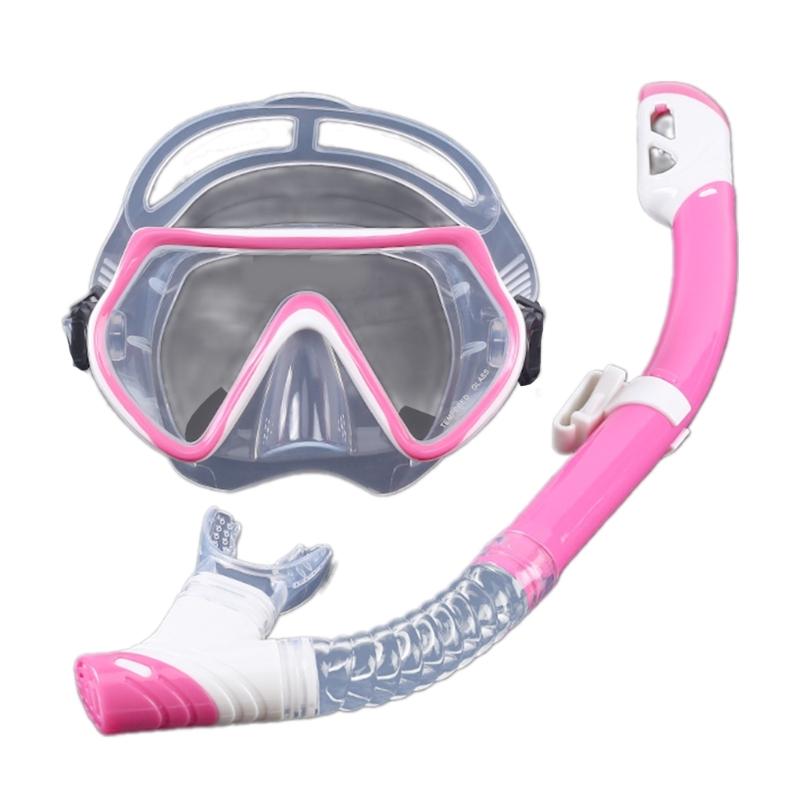 Professional Scubas Diving Masks Snorkeling Set Diving Mask Underwater Diving Glasses Swimming Snorkels Equipment розовый