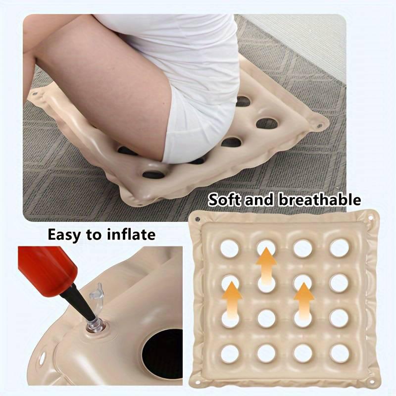Single person wheelchair portable anti pressure ulcer square seat cushion PVC thick perforated breathable inflatable cushion