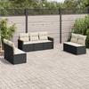 VidaXL Garden Lounge Set with Cushions 7 Pcs, Patio Sofas, Patio Furniture Set, Outdoor Furniture, Black 3225874
