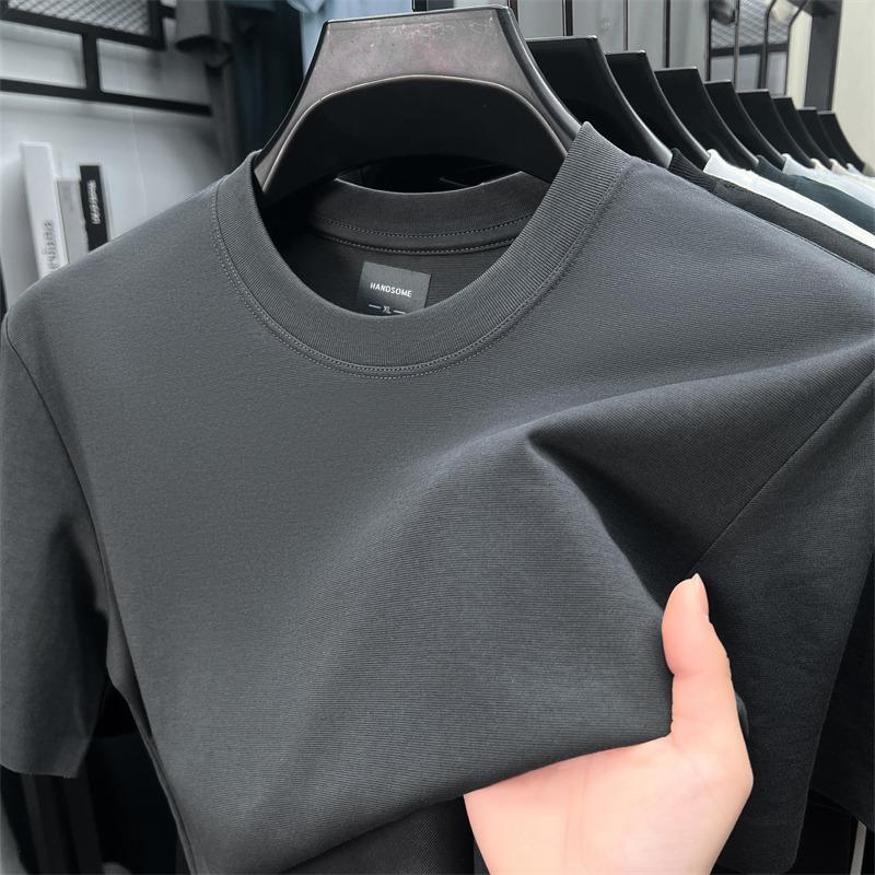High Quality Men's O-Neck Short Sleeve T-Shirt Summer Arrival Solid Color Simple Ventilate Casual Versatile Sports Men'swear