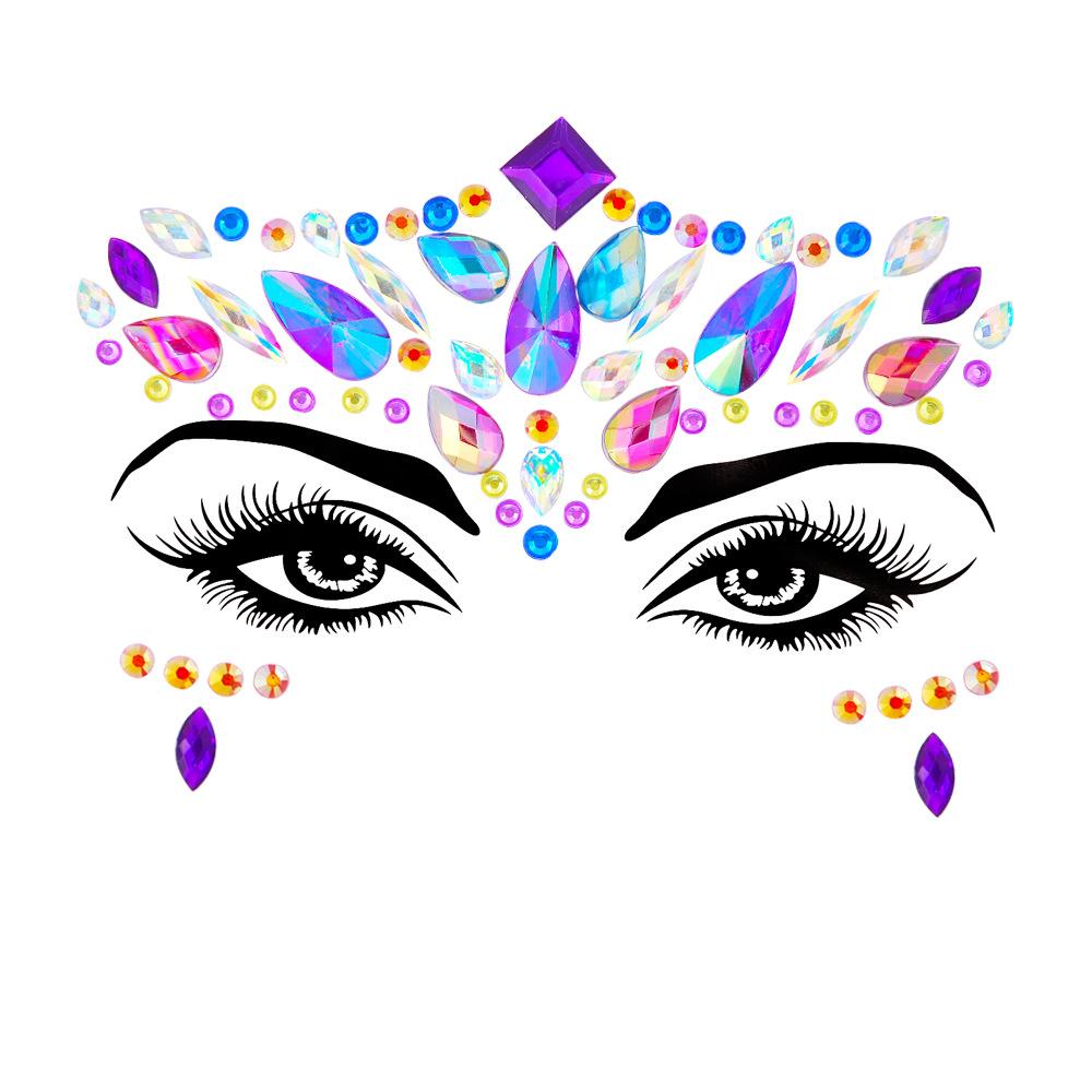 Crystal Tattoo Sticker Glitter Eyeliner Eyebrow Makeup Face Eyes Diamond Temporary Tattoo Rock Rhinestone 3D Eyeliner Stickers