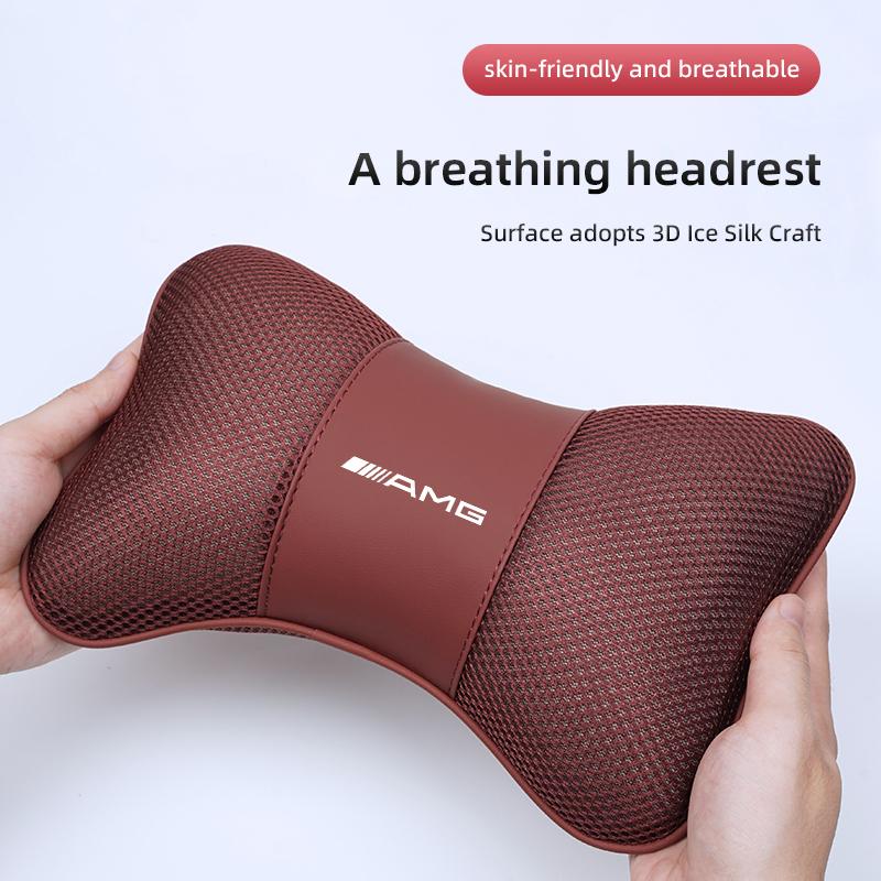 Memory Foam Car Seat Headrest Ice Silk Neck Pillow For Mercedes Benz AMG Models W203 W206 W220 W205 W211 W212 W201 W168 W169 GLC