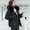 Short Hooded Zipper Parka Winter Jacket Women Thick Warm Coat With Fur Collar