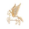 1 Exquisite Flying Horse Zircon Brooch, Alloy Brooch, Suit Chest Flower, Clothing Accessory, Zodiac Gift