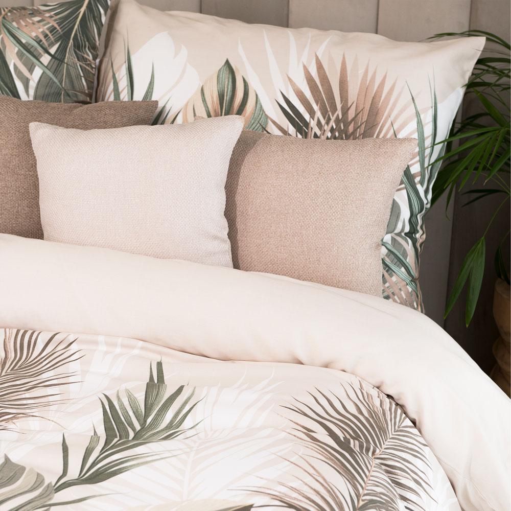 LUSH bedding set 220x200 cm - cotton sateen, tropical leaf pattern