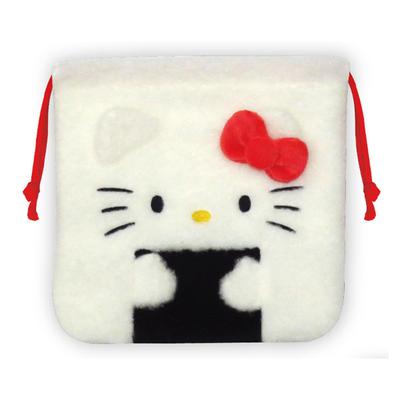 K Company Sanrio-Charaktere (Onigiri-Serie) Kordelzugtasche, Hello Kitty, SAON-KC-KT, H18 x B18 x T1cm