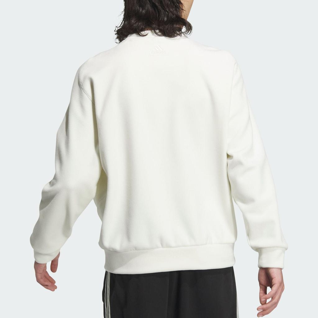 Adidas Warm Series Logo Sports Crew Neck Long Sleeve Sweatshirt Unisex Tops Jade-White JI6651