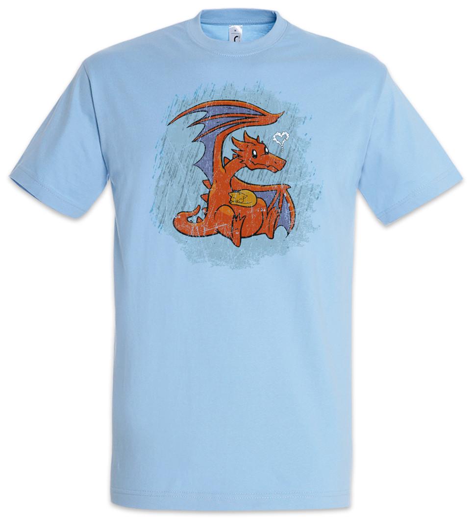 Dragon Cat Love T-Shirt Cats Cartoon Comic Toon Addicted Addiction Fun L