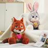 Zootopia Series Judy and Nick Plush Dolls Soft Toy Fox Rabbit Kawaii Room Decor Stuffed Pillow Gift for Girls