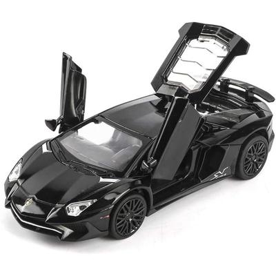 1/32 Scale Alloy Collectible Black Lambor LP750-4 Toy Vehicle Pull Back Die-Cast Car Model with Lights and Sound