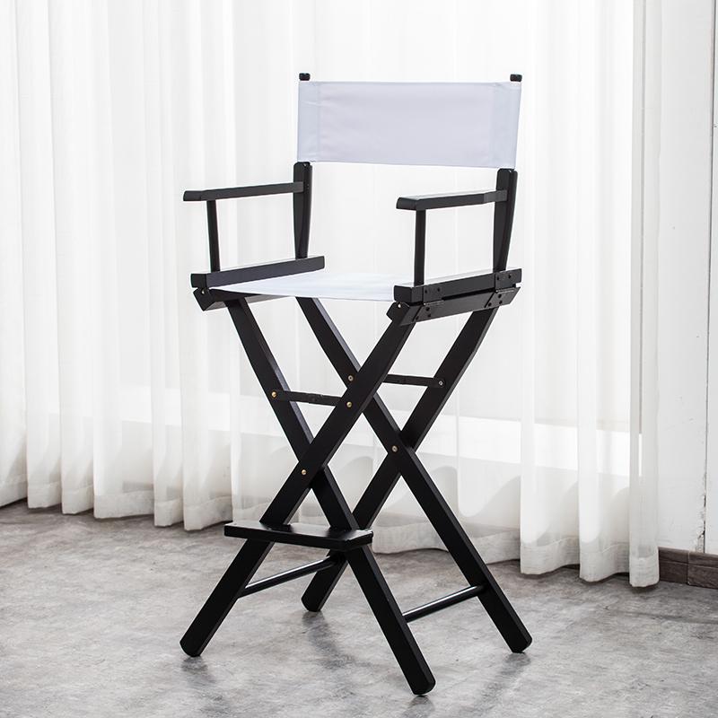 Skládací režisérské křeslo z masivního dřeva s plátěnou opěrkou - Barová stolička, Venkovní, Na líčení nebo Rybářské křeslo