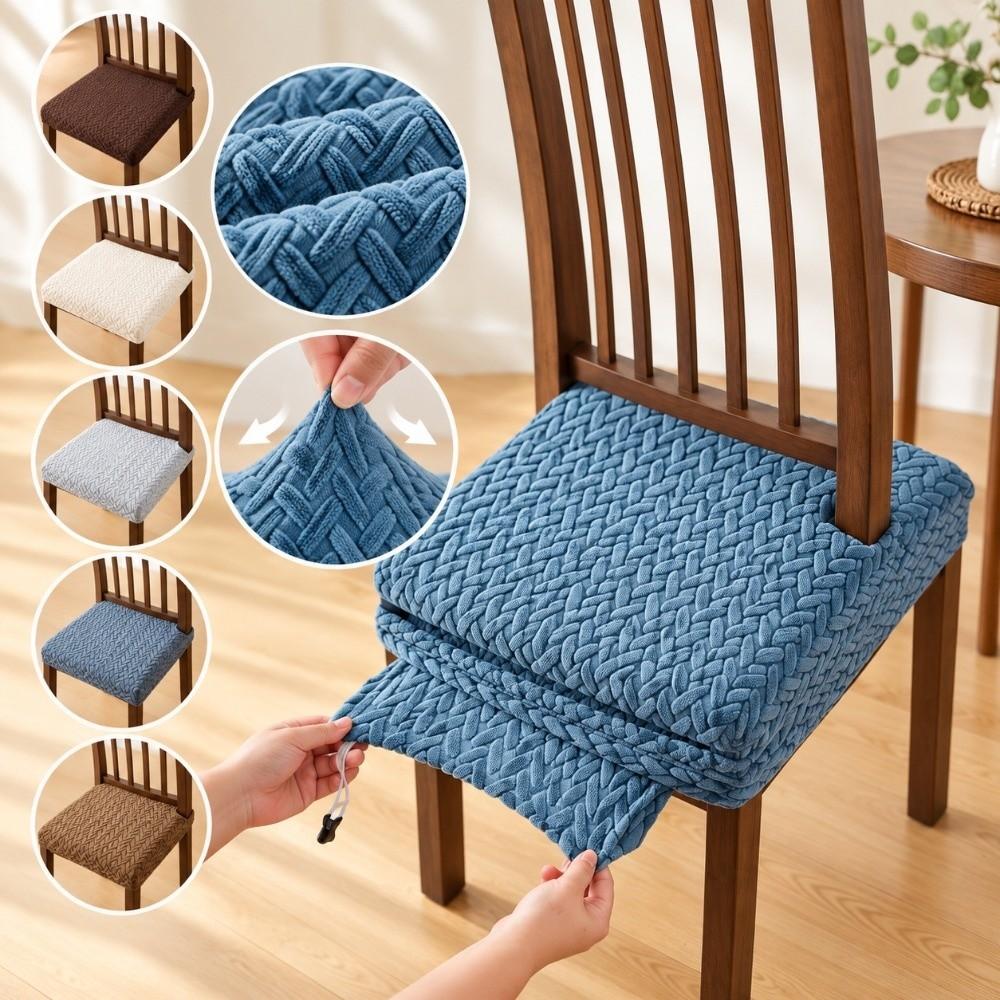 Breathable Dining Chair Cover Stretch Jacquard Seat Cover Stretch Chair Cushion Cover  Home Decor